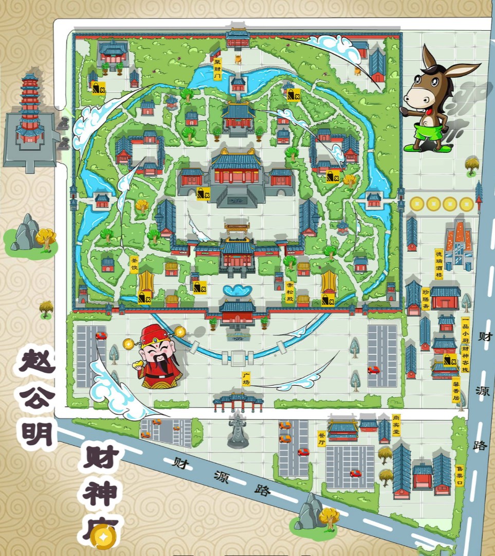 康县寺庙类手绘地图